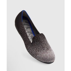 Women's Rothy's Loafer Twilight Metallic Ombre Flats Size 9 Black Silver